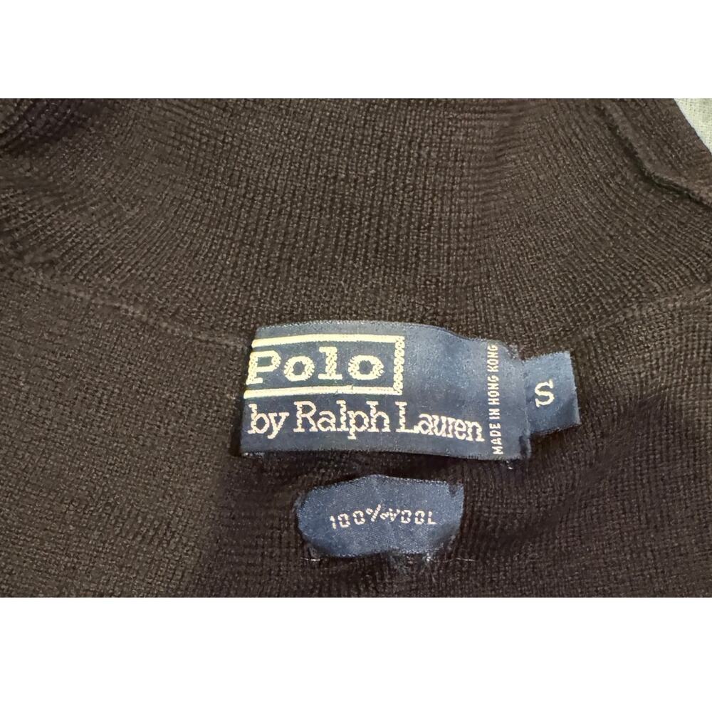Vintage Ralph Lauren Wool Turtleneck Sweater Hong Kong Slim Fit Raw Edge Knit - Picture 3 of 6